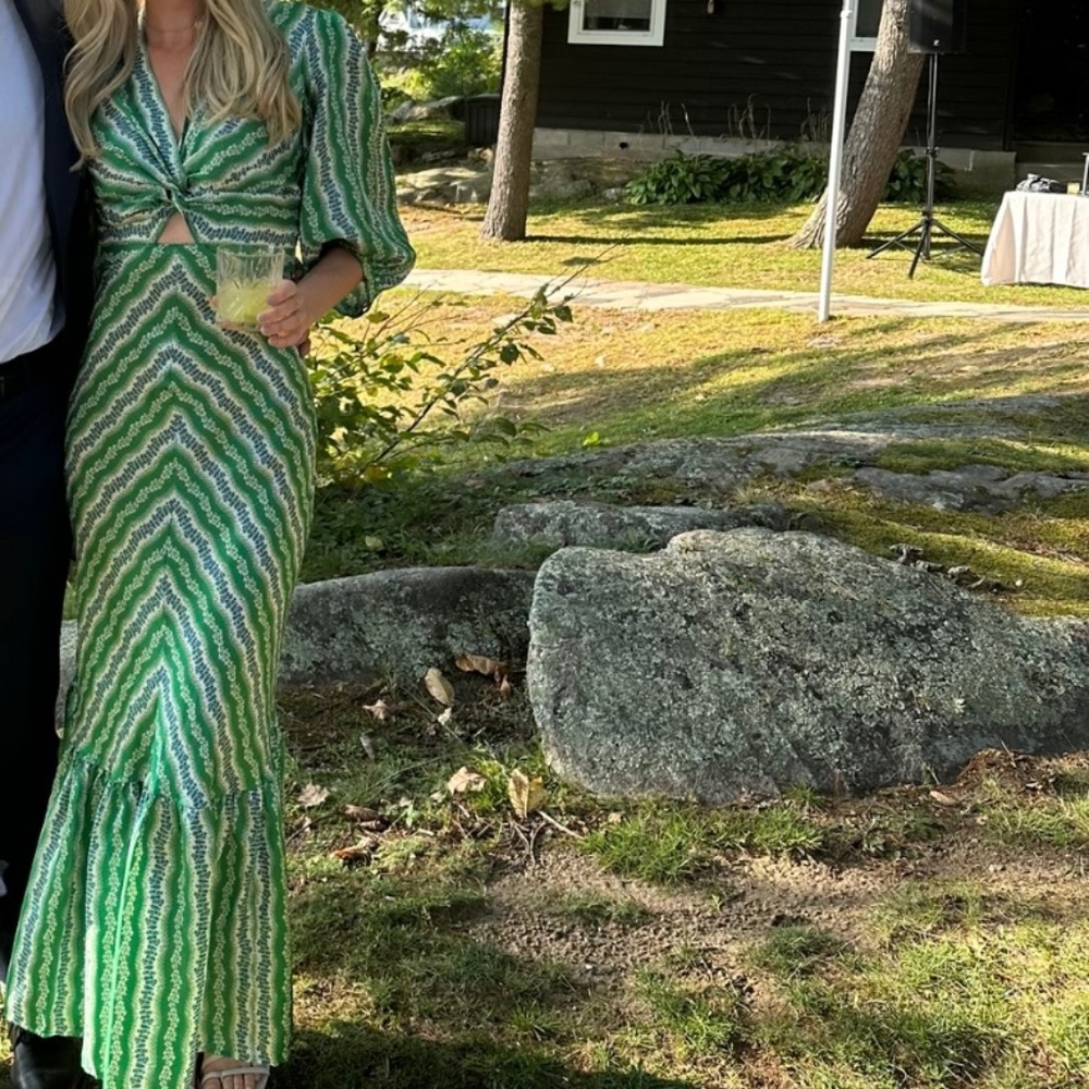 Sandro Agnetta Maxi Dress In Green